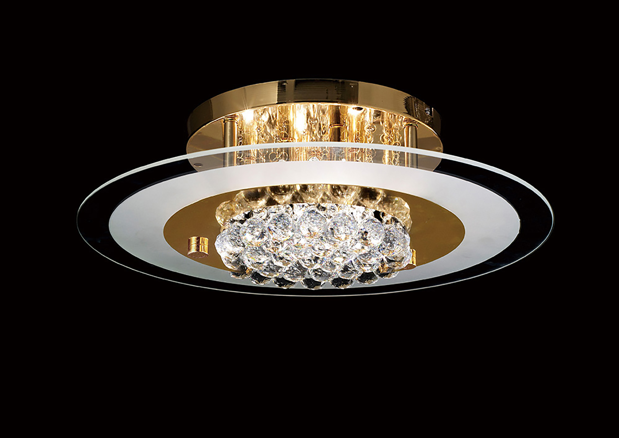 IL32022  Delmar Crystal Ceiling Round 6 Light French Gold